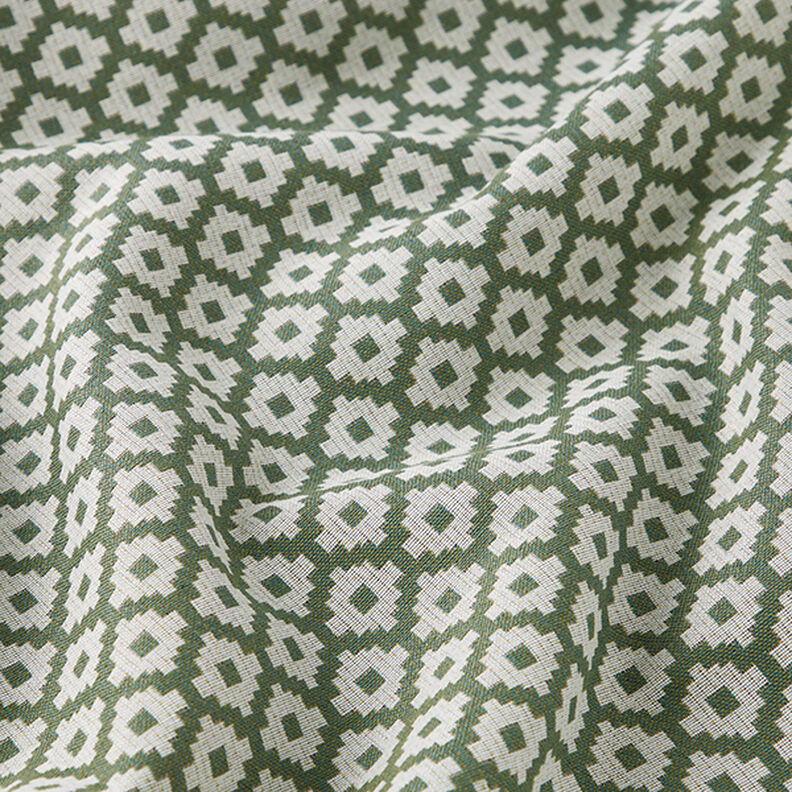 Tissu d'extérieur jacquard Losanges – olive,  image number 2