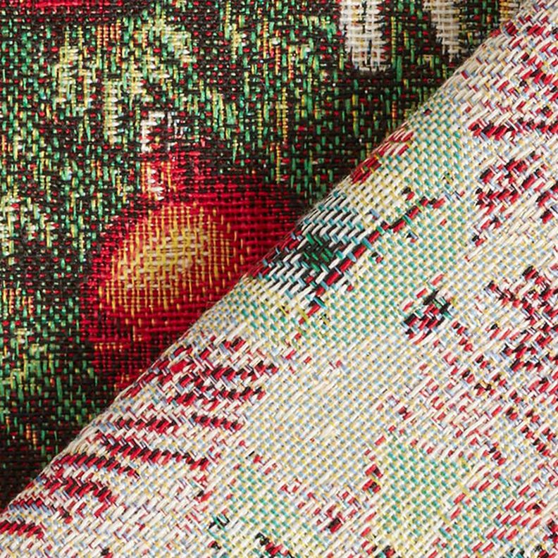 Tissu de décoration Gobelin Branches de sapin – vert/rouge,  image number 4