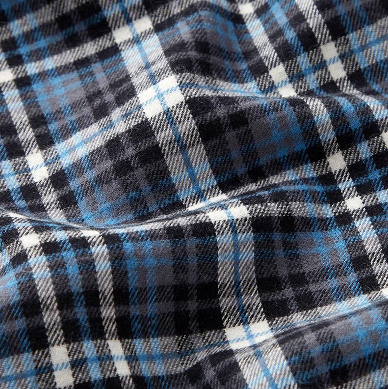 Flanelle Tartan écossais – noir/bleu,  image number 2