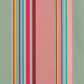 Tissu d’extérieur Canvas Rayures multicolores – vieux rose foncé, 