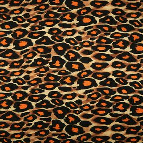 Jersey viscose Grandes taches léopard – marron/orange, 