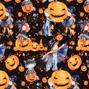 Jersey coton Halloween Impression numérique – noir, 