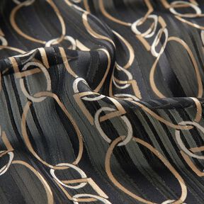Mousseline Maillons de chaîne à rayures pailletées – noir/blanc, 