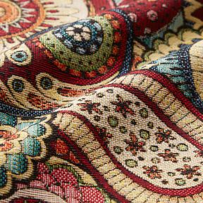 Tissu de décoration Gobelin Cachemire abstrait – beige clair/carmin, 