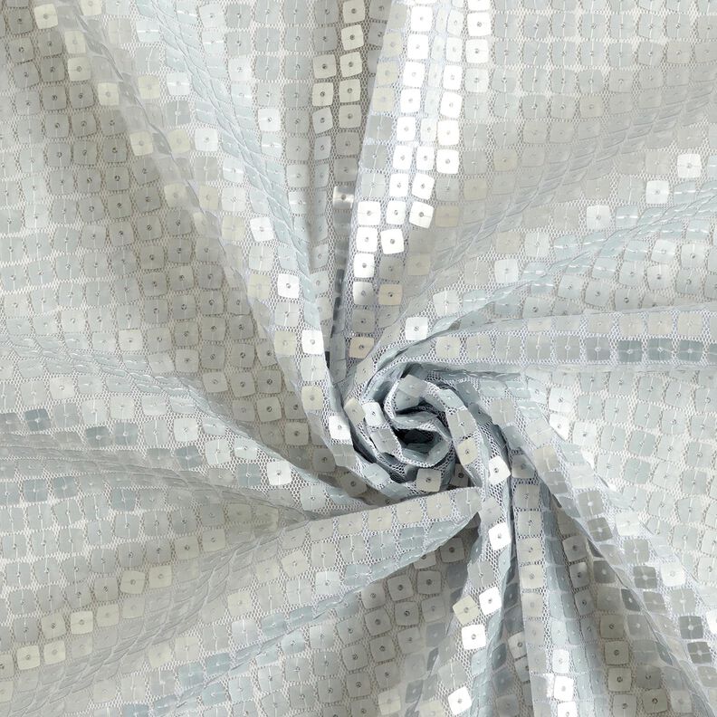 Tissu pailleté Carrés – argent métallisé,  image number 3