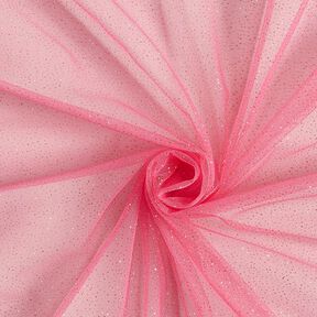 Tissu tulle scintillant – rose vif/or, 