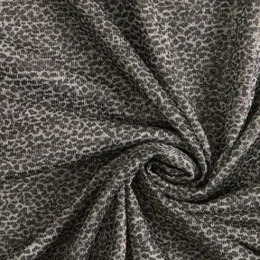 Jersey jacquard motif léopard – or métallisé/gris, 