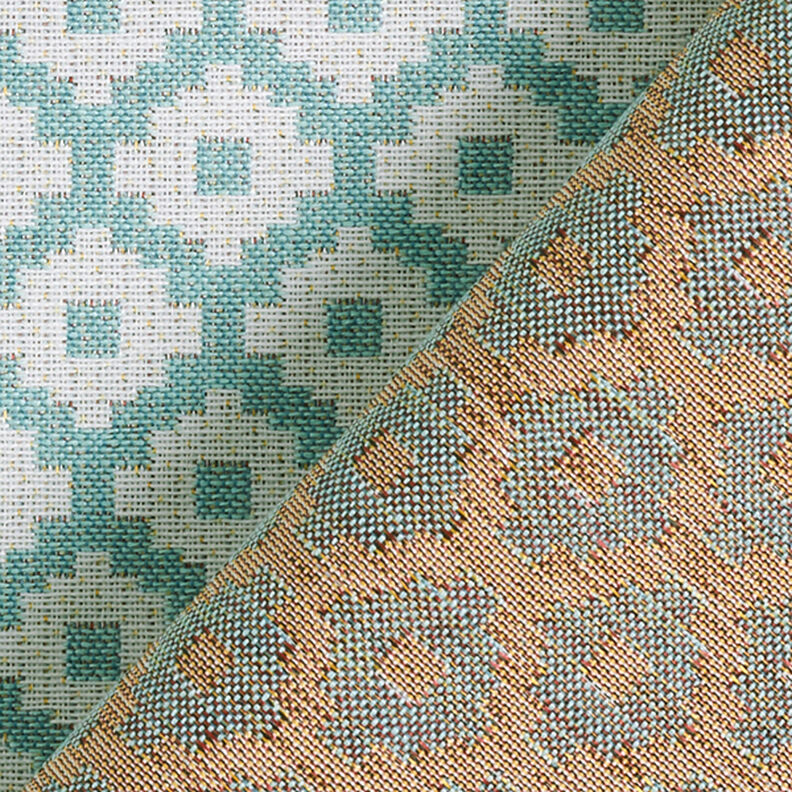 Tissu d'extérieur jacquard Losanges – menthe,  image number 4