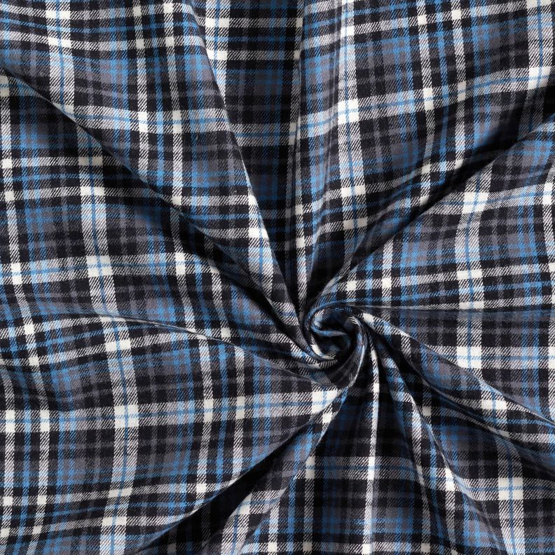 Flanelle Tartan écossais – noir/bleu,  image number 3