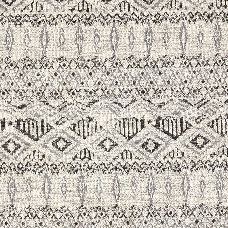 Tricot bouclé à motif ikat – gris/blanc,  image number 1