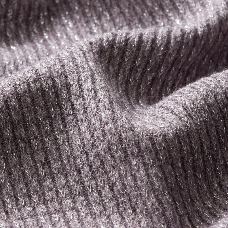 Tricot côtelé pailleté – mauve/argent,  image number 2