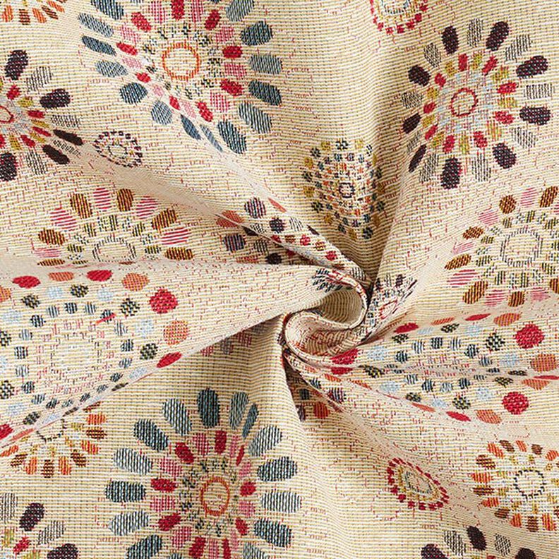 Tissu de décoration Gobelin Mandalas – beige clair/rose,  image number 3