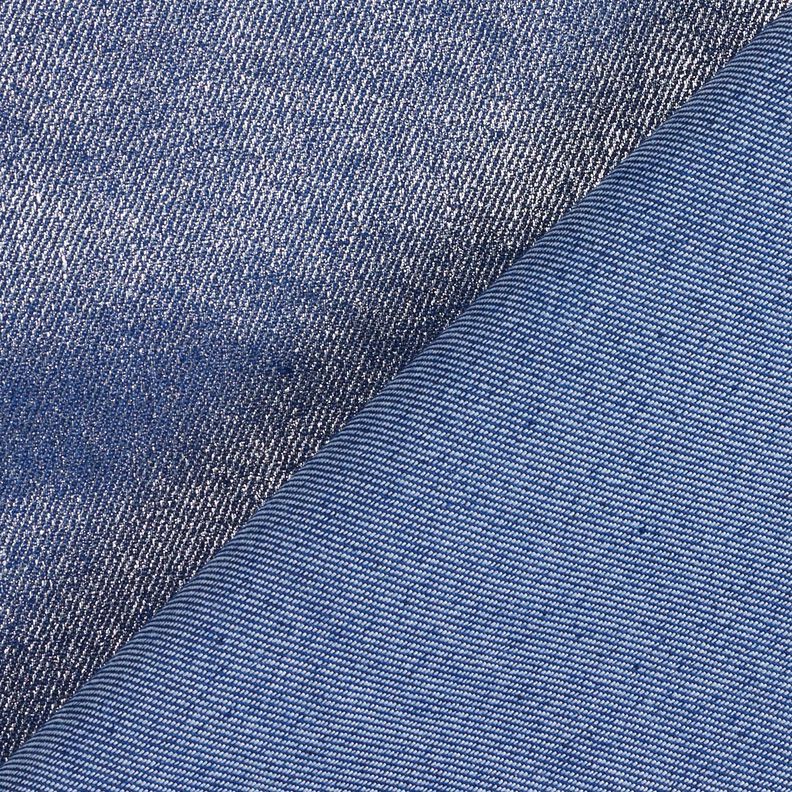 Denim stretch métallisé – indigo/argent métallisé,  image number 4