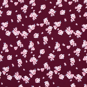 Jersey polyester Roses – merlot, 