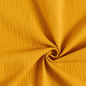 GOTS Tissu double gaze de coton | Tula – jaune curry, 