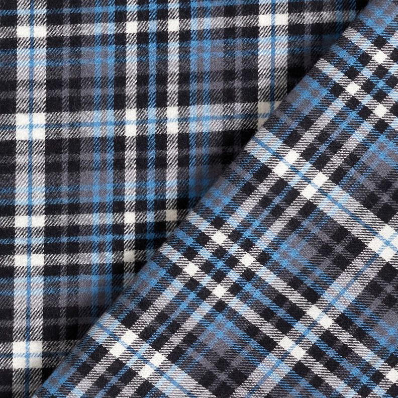 Flanelle Tartan écossais – noir/bleu,  image number 4