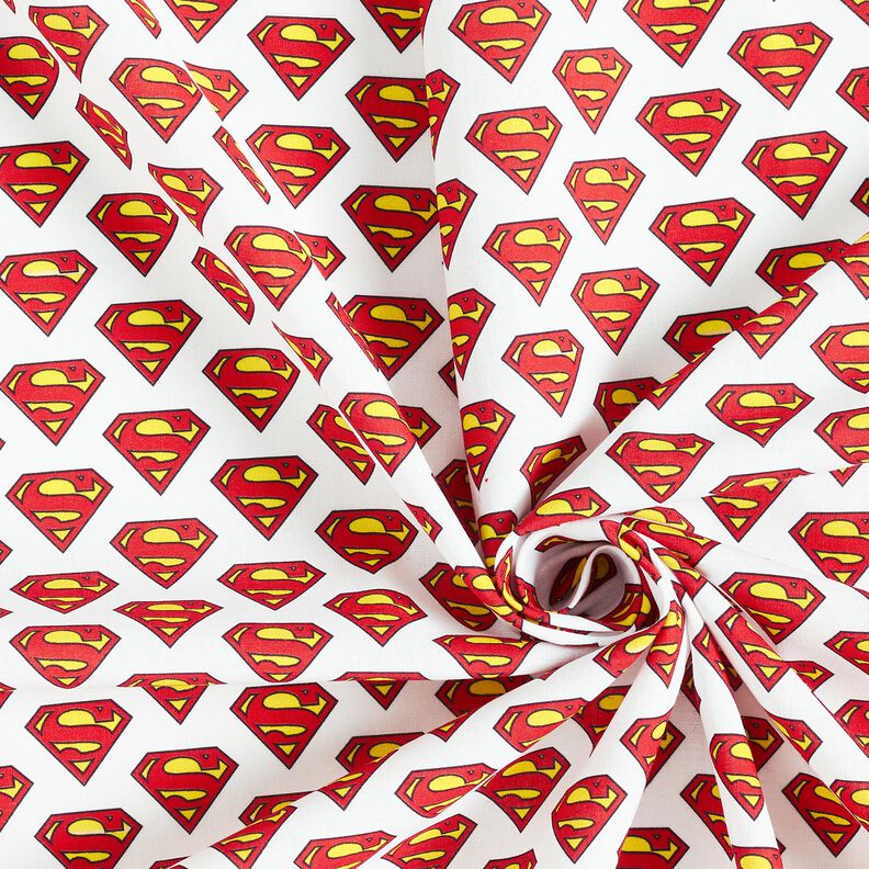 Popeline coton Logo Superman Tissu sous licence | DC Comics – blanc,  image number 3