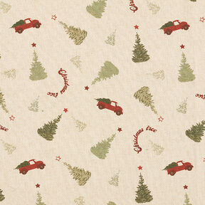 Tissu de décoration Semi-panama Christmas Tree – anémone/kaki clair, 