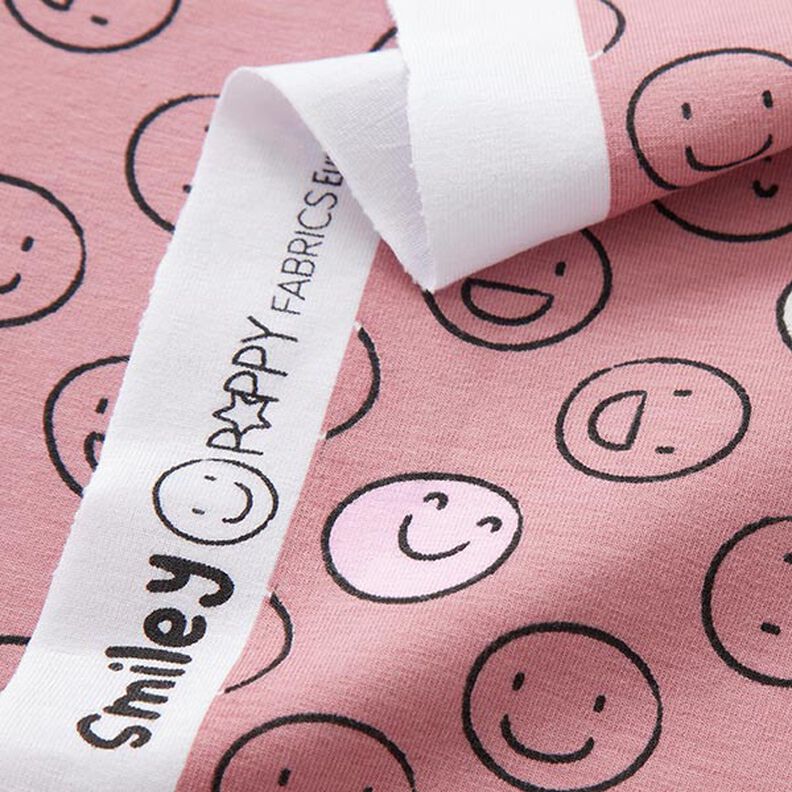 Jersey coton Smiley scintillant dans la nuit – vieux rose,  image number 4