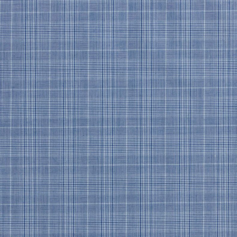 Tissu pour chemise à carreaux fins – blanc/bleu jean,  image number 1