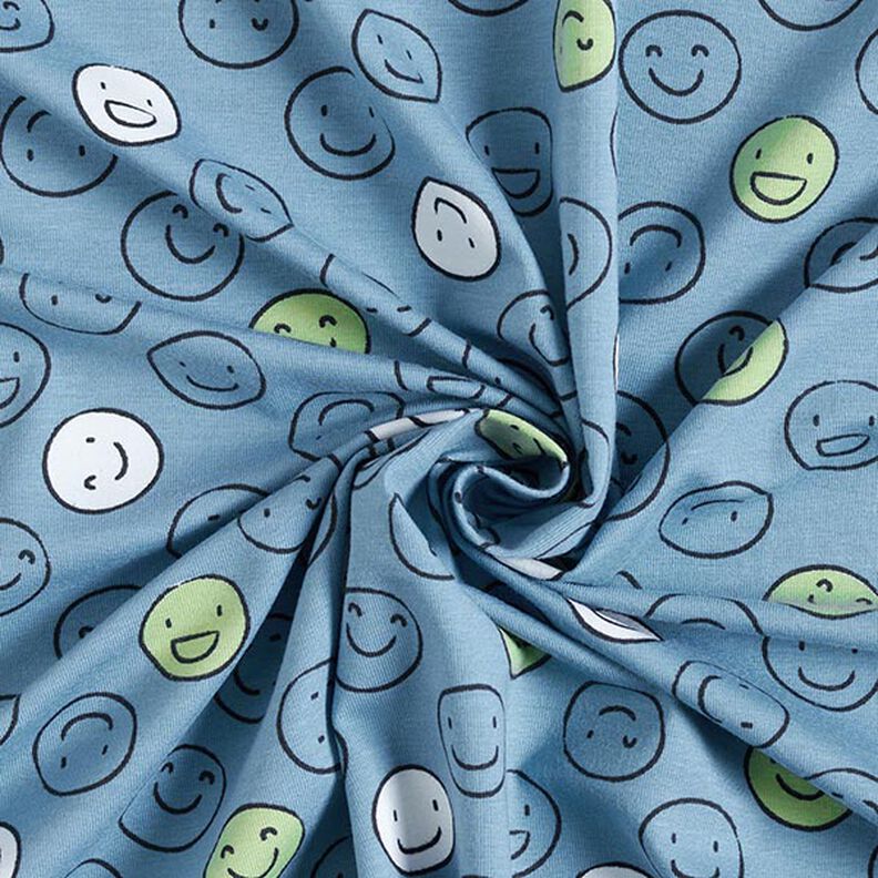 Jersey coton Smiley scintillant dans la nuit – bleu jean,  image number 5