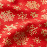 Tissu en coton Popeline Cristaux de neige – rouge/or,  thumbnail number 2