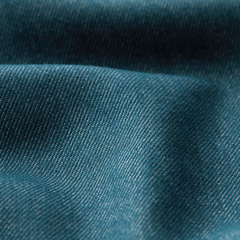 Denim de coton stretch mélangé moyen – bleu océan,  image number 2