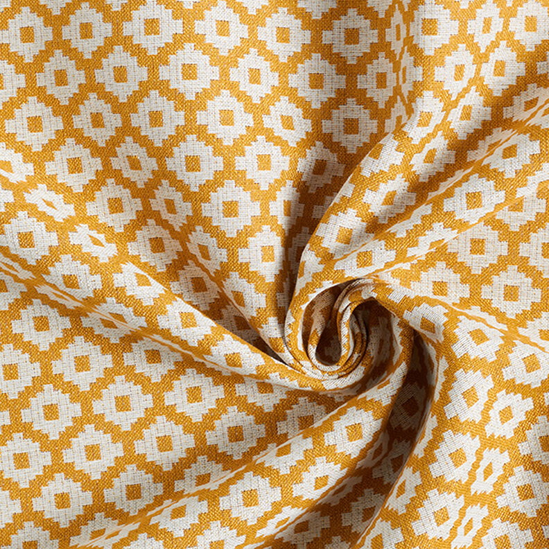 Tissu d'extérieur jacquard Losanges – moutarde,  image number 3