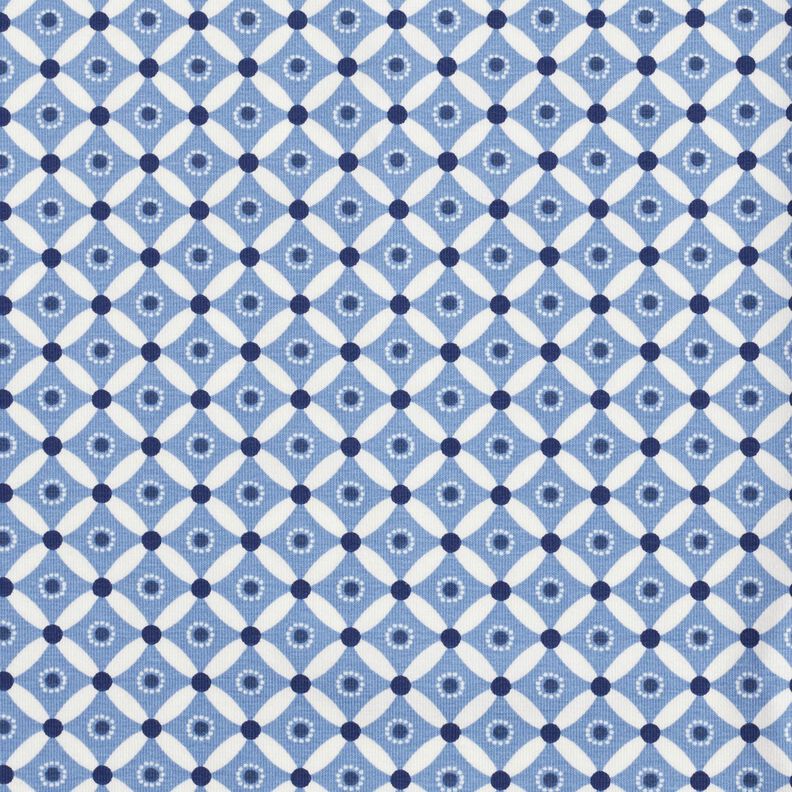 Jersey coton Petits Azulejos – jean bleu clair/blanc,  image number 1