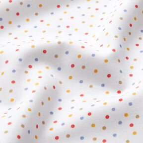 Tissu de décoration Satin de coton Petits points colorés – blanc, 