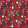 Tissu en coton Popeline Lutins et sapins – rouge foncé,  thumbnail number 1