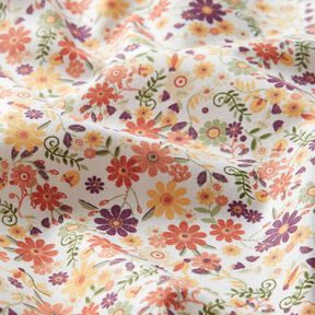 Tissu en coton Cretonne Petites fleurs dispersées – merlot/blanc, 