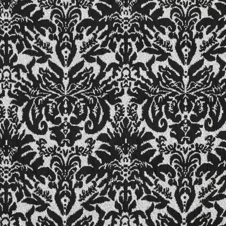 Jersey jacquard à ornements – argent métallisé/noir,  image number 1