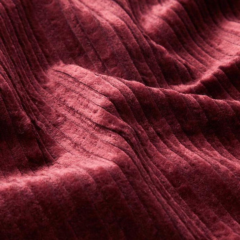 Velours côtelé stretch en coton-viscose mélangé, uni – rouge bordeaux,  image number 2