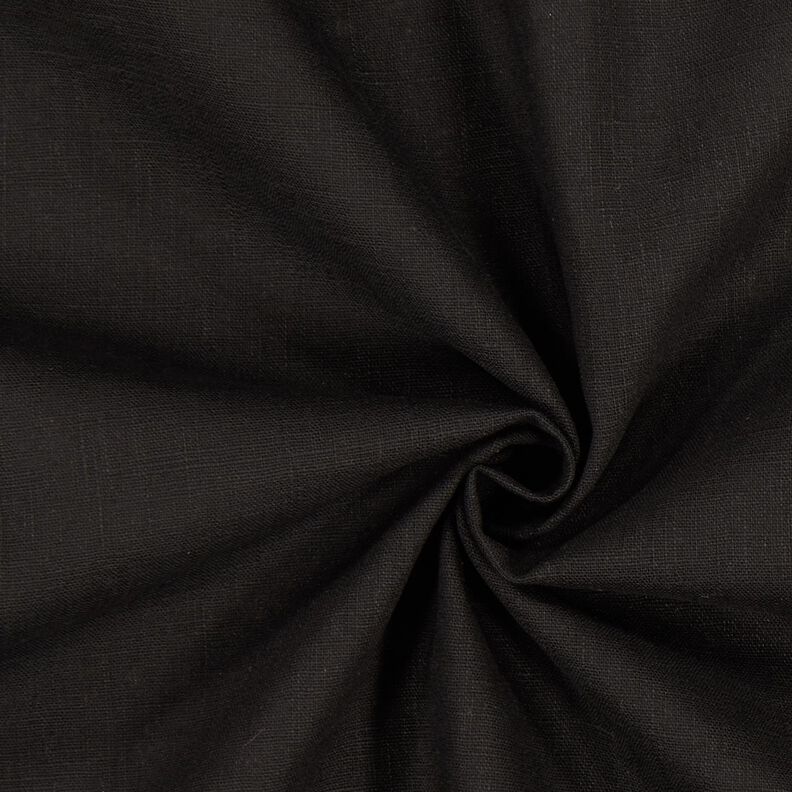 Tissu de lin en ramie mélangée medium – noir,  image number 1