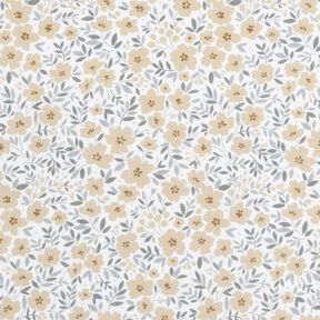 Tissu de décoration Satin de coton Mer de fleurs – noix de cajou/blanc, 