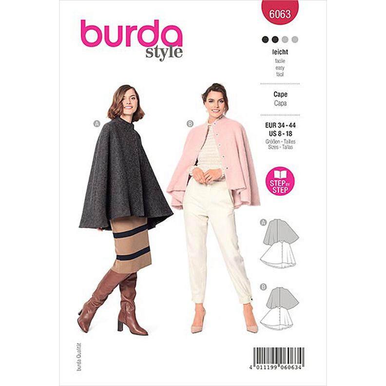 Cape, Burda 6063 | 34-44,  image number 1