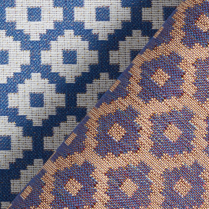 Tissu d'extérieur jacquard Losanges – bleu,  image number 4