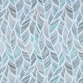 Tissu de décoration Semi-panama motif de feuilles – bleu, 
