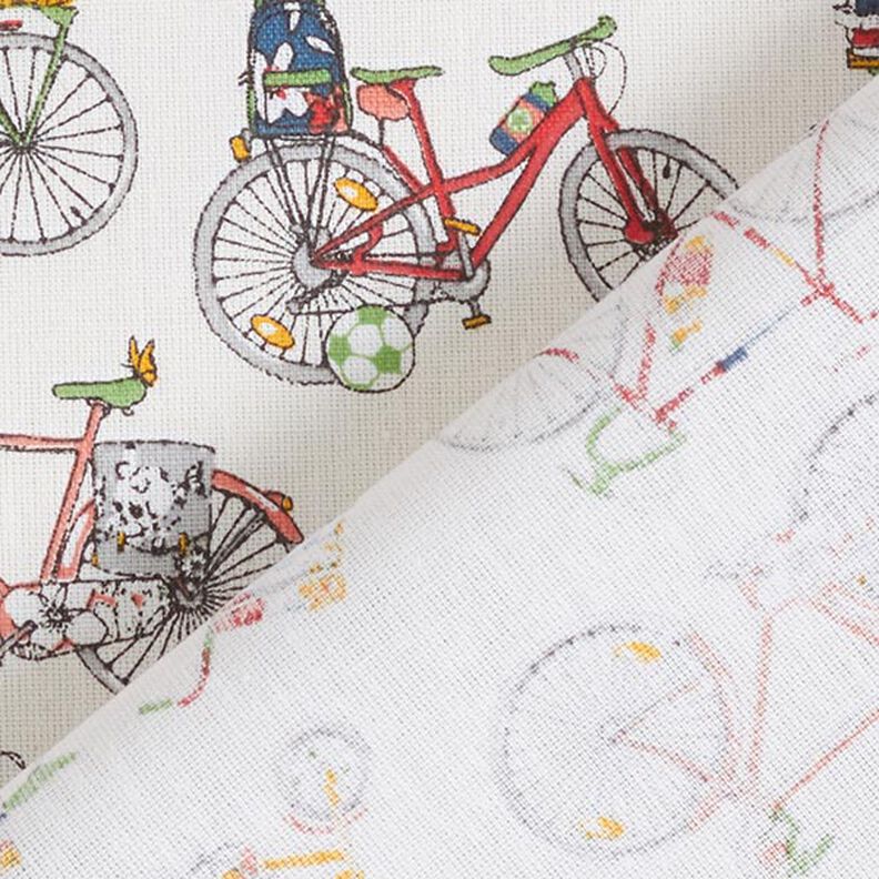 Tissu en coton Cretonne Vélos rétro – écru,  image number 4