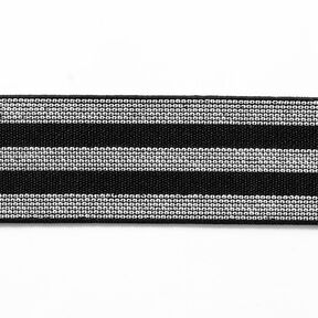 Ruban élastique à rayures [40 mm] – noir/argent, 