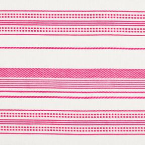 Tissu en coton rayures brodées – écru/rose vif, 