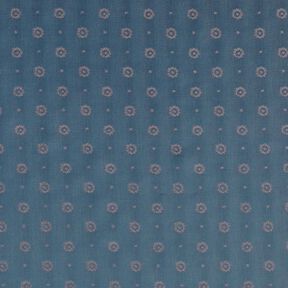 Tissu de doublure Jacquard Changée Fleurs et Pois – bleu jean, 