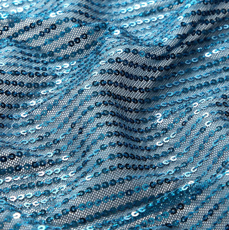 Tissu pailleté à rayures verticales – bleu marine,  image number 2