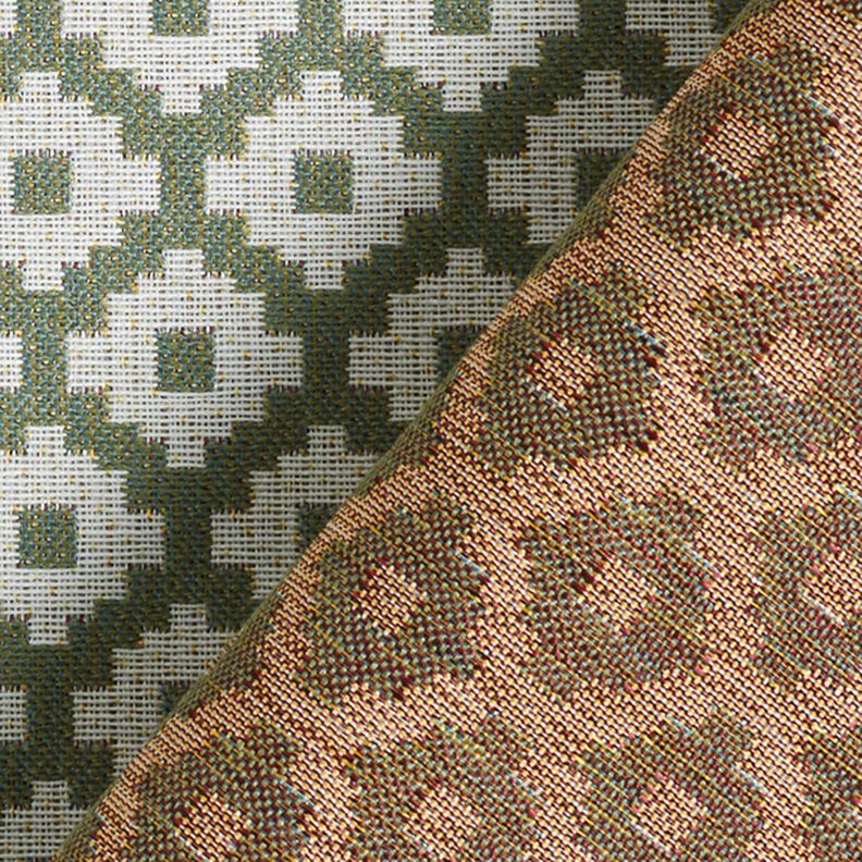 Tissu d'extérieur jacquard Losanges – olive,  image number 4