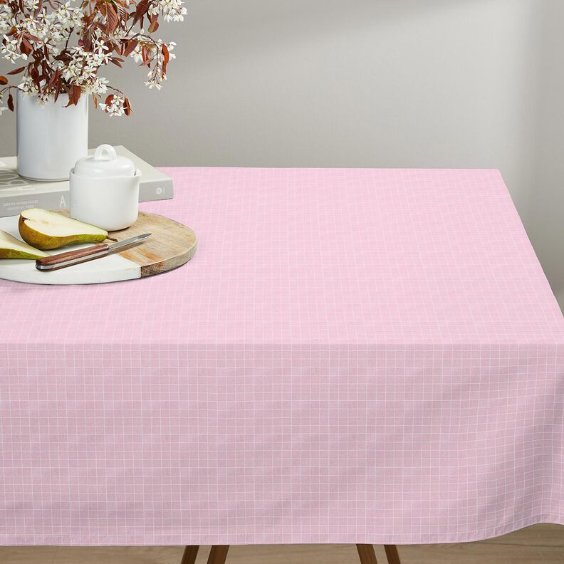 Tissu en coton Cretonne Carreaux en grille – rose clair,  image number 6