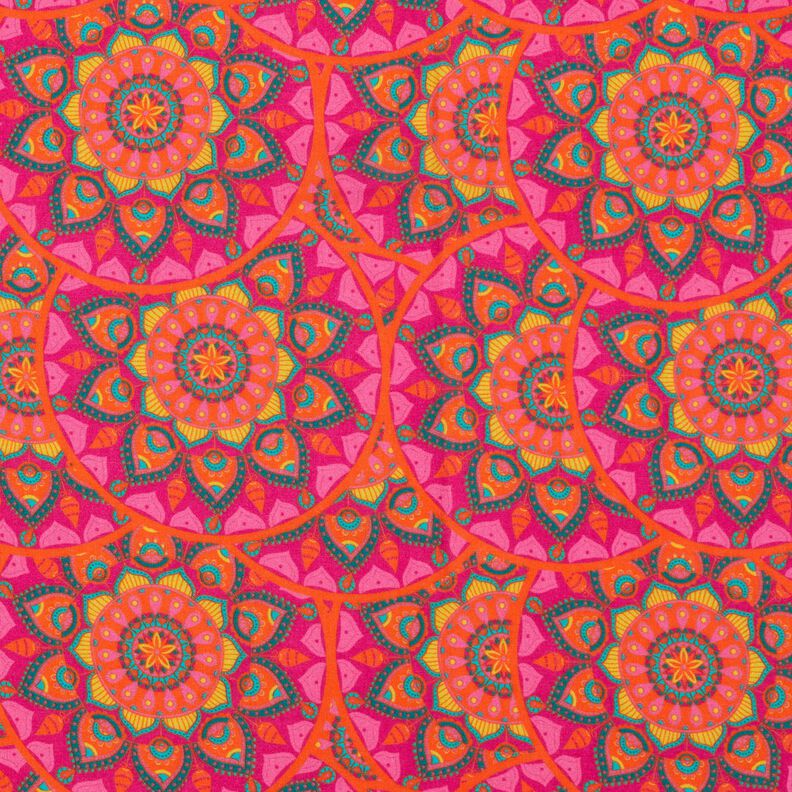 Voile de viscose Mandala – pourpre/orange,  image number 1