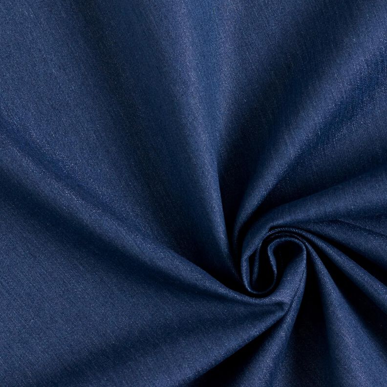 Denim de coton mélangé moyen – bleu marine,  image number 1