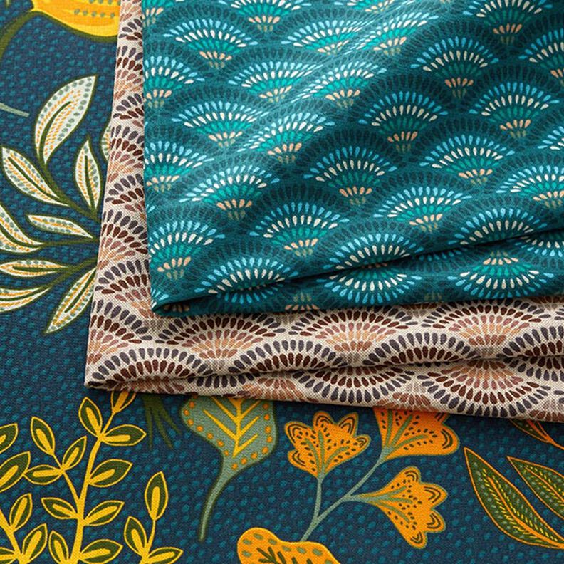 Tissu de décoration Semi-panama arcs en éventail – nature,  image number 5