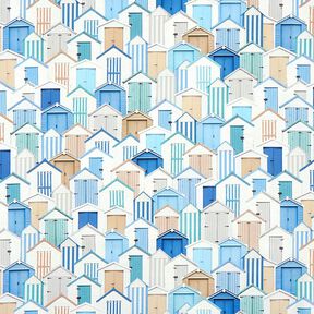 Tissu d’extérieur Canvas maisons de plage – bleu/blanc, 